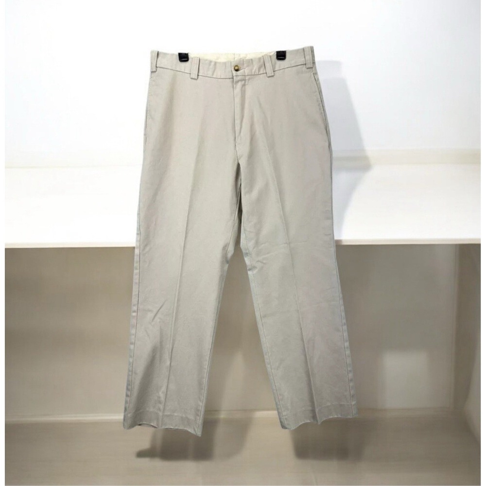 Lot 4 Orvis Mens Khaki Uniform Work Pants Plain Front Straight Leg Cotton Sz 36